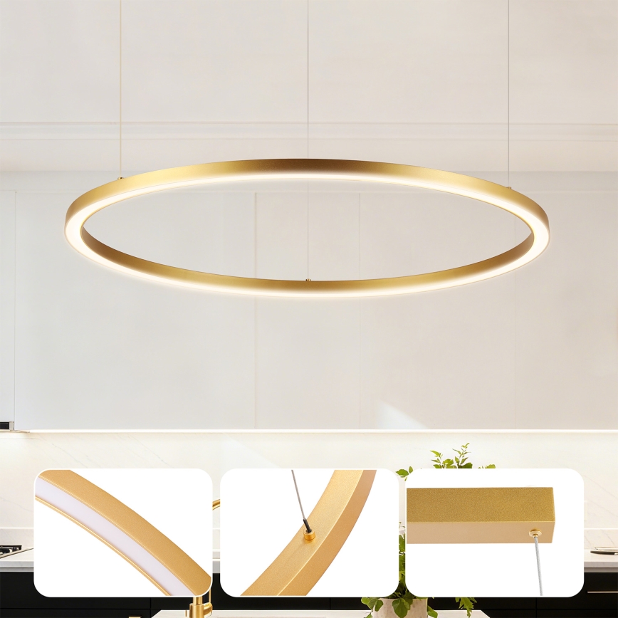 Brilagi - Lustra LED dimabilă suspendată pe cablu PORTOFINO LED/60W/230V 3000-6000K diam. 80 cm auriu + telecomandă