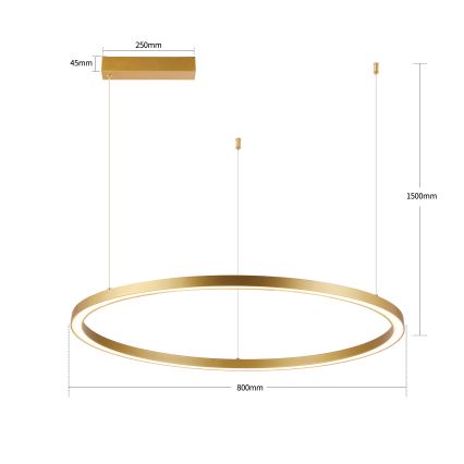 Brilagi - Lustra LED dimabilă suspendată pe cablu PORTOFINO LED/60W/230V 3000-6000K diam. 80 cm auriu + telecomandă