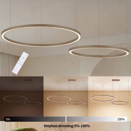 BRILAGI - Lustră suspendată pe cablu dimmabilă PORTOFINO LED/98W/230V 3000-6000K bej + telecomandă