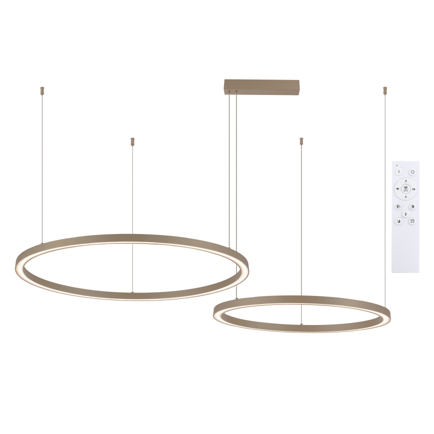 Brilagi - Lustră suspendată pe cablu dimmabilă PORTOFINO LED/98W/230V 3000-6000K bej + telecomandă