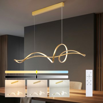 Brilagi - Lustru LED reglabil suspendat pe cablu SIGNATURE LED/55W/230V 3000-6000K 120x23 cm auriu + telecomandă