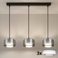 Brilagi - Lustru LED RGB+CCT reglabil, suspendat pe cablu AURA LUX 3xGX53/14W/230V 2700-6500K Wi-Fi Tuya negru/fumuriu