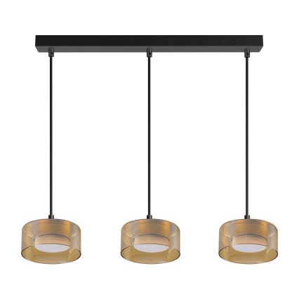 Brilagi - Lustra LED RGB+CCT reglabilă pe cablu AURA LUX 3xGX53/14W/230V 2700-6500K Wi-Fi Tuya negru/auriu