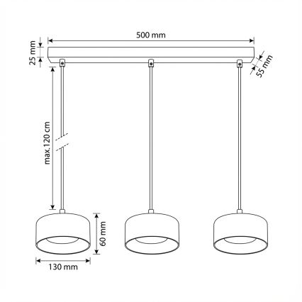 Brilagi - Lustra LED RGB+CCT reglabilă pe cablu AURA LUX 3xGX53/14W/230V 2700-6500K Wi-Fi Tuya negru/auriu