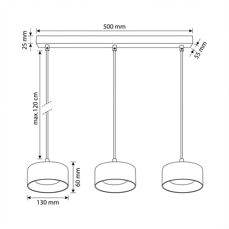 Brilagi - Lustra LED RGB+CCT reglabilă pe cablu AURA LUX 3xGX53/14W/230V 2700-6500K Wi-Fi Tuya negru/auriu