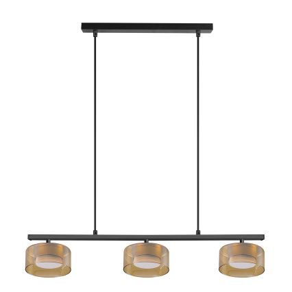 Brilagi - Lustră LED RGB+CCT dimmabilă suspendată pe cablu AURA LUX 3xGX53/14W/230V 2700-6500K Wi-Fi Tuya negru/auriu