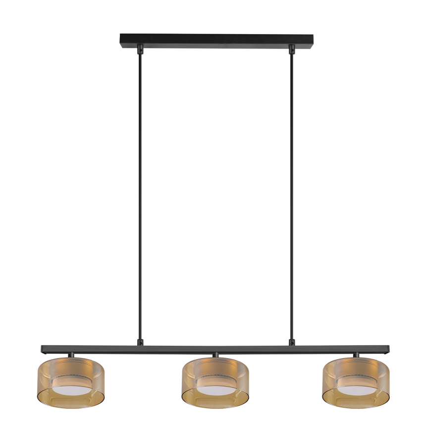 Brilagi - Lustră LED RGB+CCT dimmabilă suspendată pe cablu AURA LUX 3xGX53/14W/230V 2700-6500K Wi-Fi Tuya negru/auriu