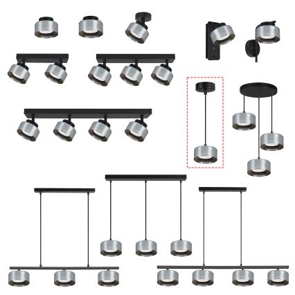 Brilagi - LED RGB+CCT lustră reglabilă suspendată pe cablu AURA LUX 1xGX53/14W/230V 2700-6500K Wi-Fi Tuya negru/fumuriu