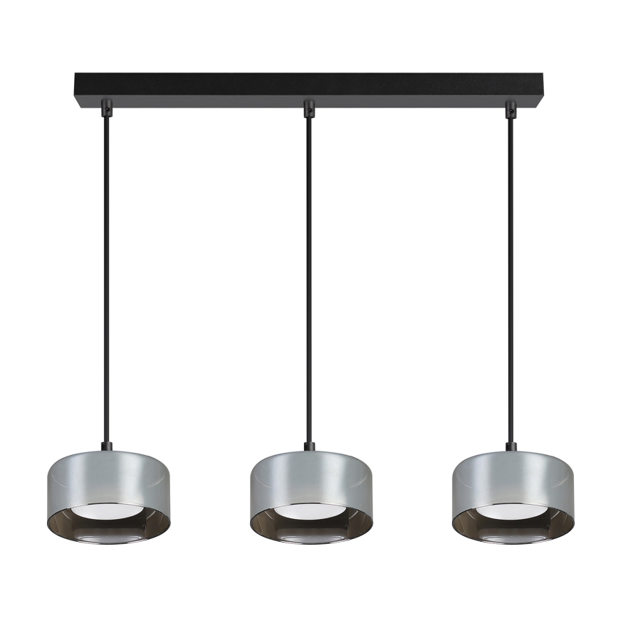 Brilagi - Lustru LED RGB+CCT reglabil, suspendat pe cablu AURA LUX 3xGX53/14W/230V 2700-6500K Wi-Fi Tuya negru/fumuriu