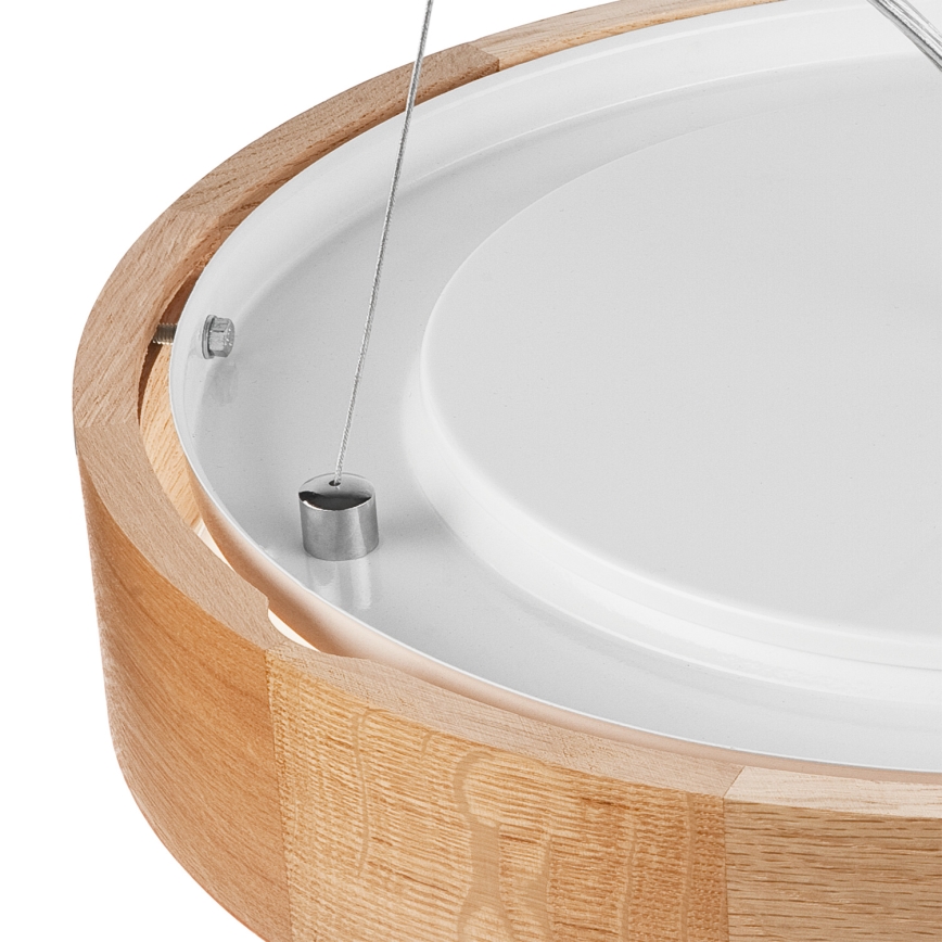 Brilagi - Lustră suspendată pe cablu LED RGBW dimmabilă CARVALHO 3xE27/9W/230V 2700-6500K Wi-Fi, finisaj stejar, Ø 47,5 cm