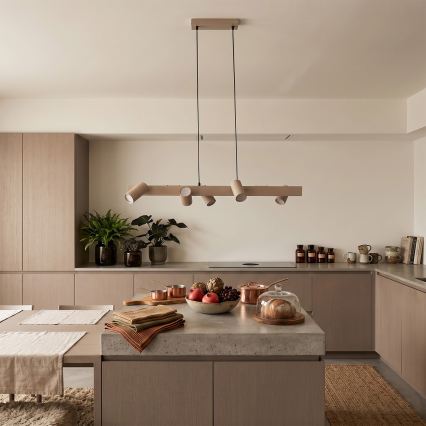 BRILAGI - Lustră LED RGBW dimabilă pe cablu SELE 6xGU10/6,5W/230V 2700-6500K bej + telecomandă