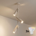 Brilagi - Lustru LED RGBW reglabil pe tijă BRANCH 3xGU10/6,5W/230V 2700-6500K bej
