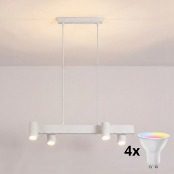 Brilagi - Lustru LED RGBW reglabil, suspendat pe cablu SELE 4xGU10/6,5W/230V 2700-6500K alb