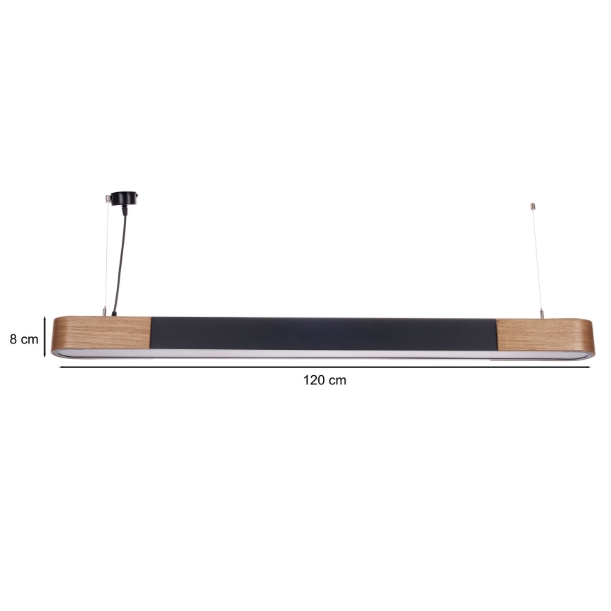 BRILAGI - Lustru LED suspendat pe cablu GARDALINE LED/100W/230V stejar/negru