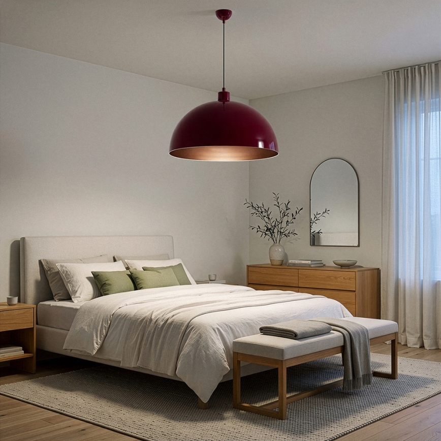 Brilagi - Lustru LED suspendat pe cablu METALO 1xE27/40W/230V Ø 60 cm vișiniu/cupru