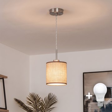 Brilagi - Lustru LED suspendat pe cablu NUBILA, 1x E27/60W/230V, Ø 14 cm, maro