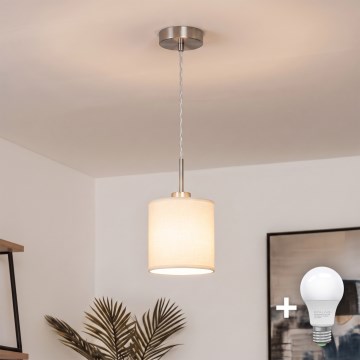 Brilagi - Lustru LED suspendat pe cablu NUBILA 1xE27/60W/230V Ø 14 cm crem