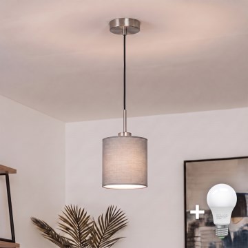 Brilagi - Lustru LED suspendat pe cablu NUBILA 1xE27/60W/230V Ø 14 cm negru/gri deschis