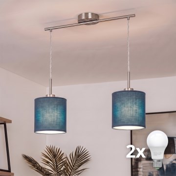 Brilagi - Lustru LED suspendat pe cablu NUBILA 2xE27/60W/230V bleumarin