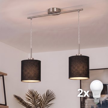 Brilagi - Lustru LED suspendat pe cablu NUBILA 2xE27/60W/230V negru