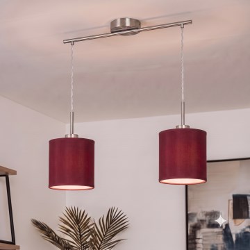 Brilagi - Lustru LED suspendat pe cablu NUBILA 2xE27/60W/230V roșu pompeian