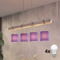 Brilagi - Lustru LED suspendat pe cablu NUBILA 4xE27/60W/230V gri/violet
