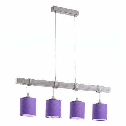 Brilagi - Lustru LED suspendat pe cablu NUBILA 4xE27/60W/230V gri/violet