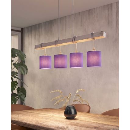 Brilagi - Lustru LED suspendat pe cablu NUBILA 4xE27/60W/230V gri/violet