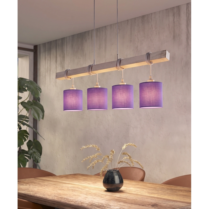 Brilagi - Lustru LED suspendat pe cablu NUBILA 4xE27/60W/230V gri/violet