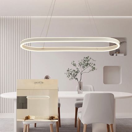 Brilagi - Lustru LED suspendat pe cablu PONDIE, 45W, 230V, 80x30 cm, alb