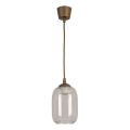 Brilagi - Lustru LED suspendat pe cablu RETRO GLASS 1xE27/60W/230V, Ø 14 cm, maro/gri fumuriu