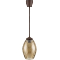 Brilagi - lustru LED suspendat pe cablu RETRO GLASS 1xE27/60W/230V Ø 17 cm maro/bej fumuriu