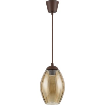 Brilagi - lustru LED suspendat pe cablu RETRO GLASS 1xE27/60W/230V Ø 17 cm maro/bej fumuriu