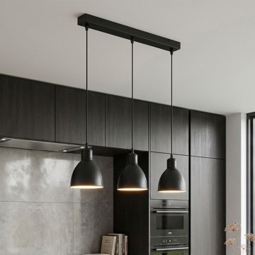 Brilagi - Lustru LED suspendat pe cablu RIDDY 3xE27/60W/230V negru