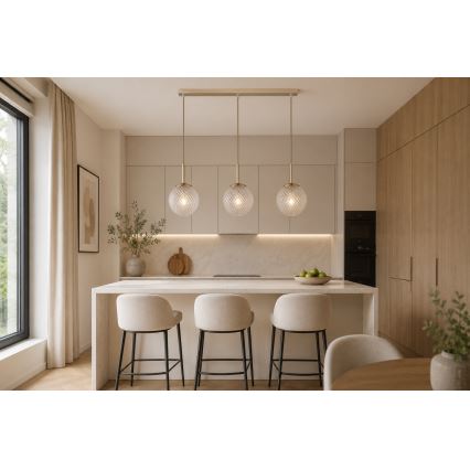 Brilagi - Lustru pe cablu STELLA 3xE27/60W/230V bej/auriu