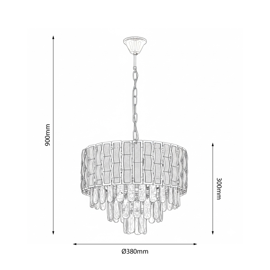 Brilagi - Lustru pe lanț CRISTAL 5xE14/40W/230V, diametru 38 cm