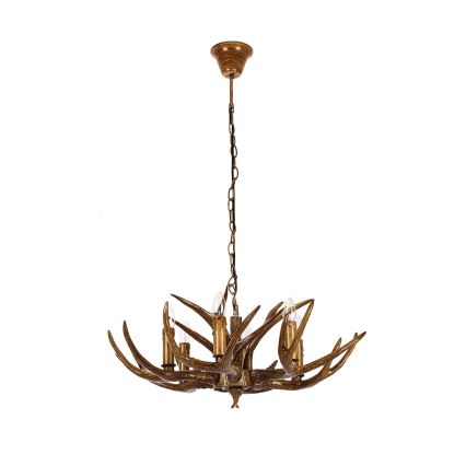 BRILAGI - Lustru pe lanț DEER 6xE14/10W/230V diam. 70 cm, cu coarne