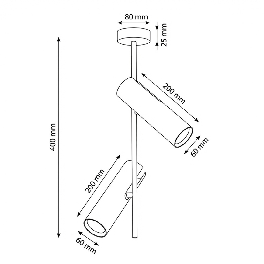 Brilagi - Lustru pe tijă BRANCH 2xGU10/30W/230V negru