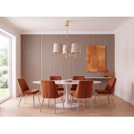 Brilagi - Lustru pe tijă MONTE 3xE27/60W/230V bej/auriu