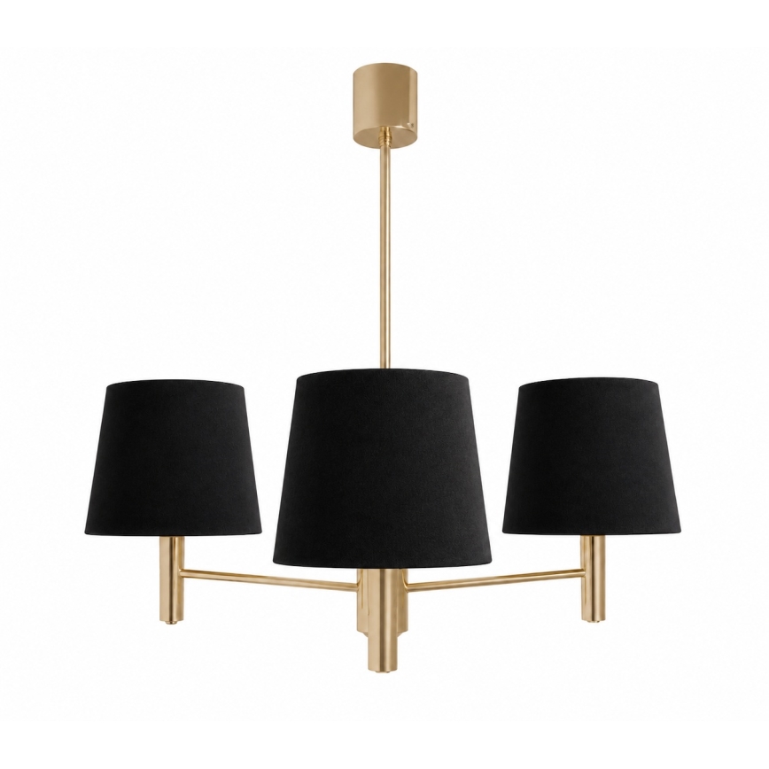 Brilagi - Lustru pe tijă MONTE 3xE27/60W/230V negru/auriu