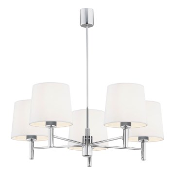 Brilagi - Lustru pe tijă MONTE 5xE27/60W/230V crem/crom lucios
