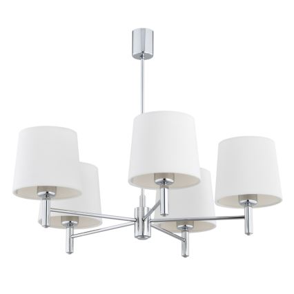 Brilagi - Lustru pe tijă MONTE 5xE27/60W/230V crem/crom lucios
