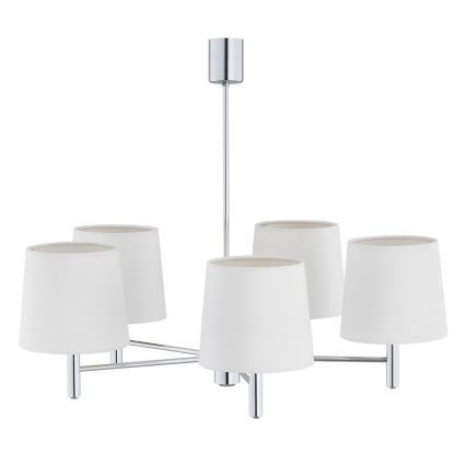 Brilagi - Lustru pe tijă MONTE 5xE27/60W/230V crem/crom lucios