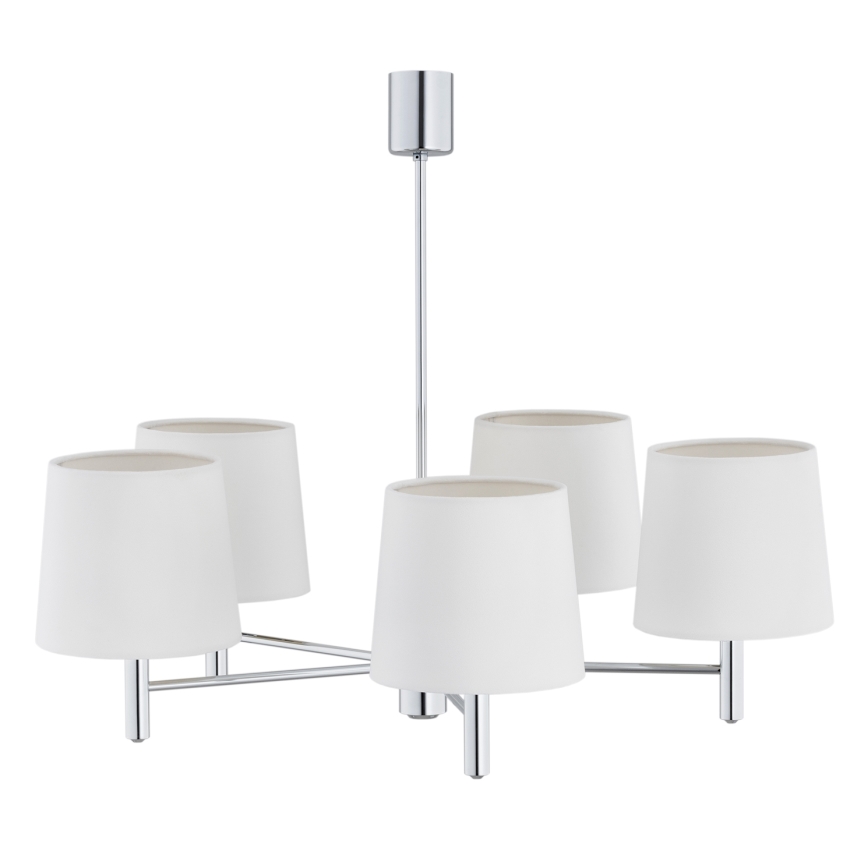 Brilagi - Lustru pe tijă MONTE 5xE27/60W/230V crem/crom lucios