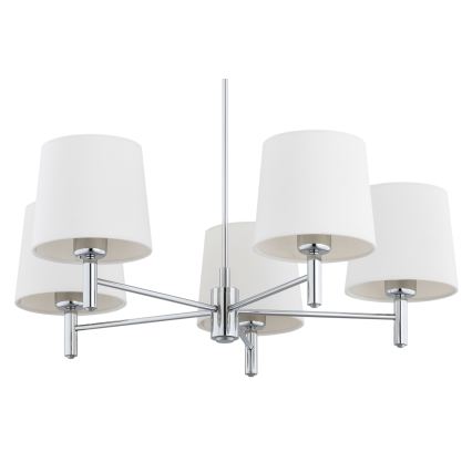 Brilagi - Lustru pe tijă MONTE 5xE27/60W/230V crem/crom lucios
