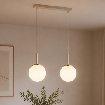 Brilagi - Lustru suspendat cu cablu MILO 2xE27/60W/230V bej/auriu