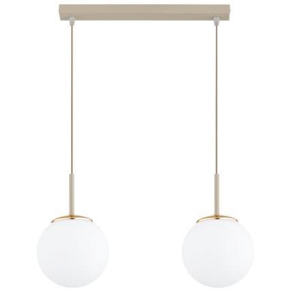 Brilagi - Lustru suspendat cu cablu MILO 2xE27/60W/230V bej/auriu