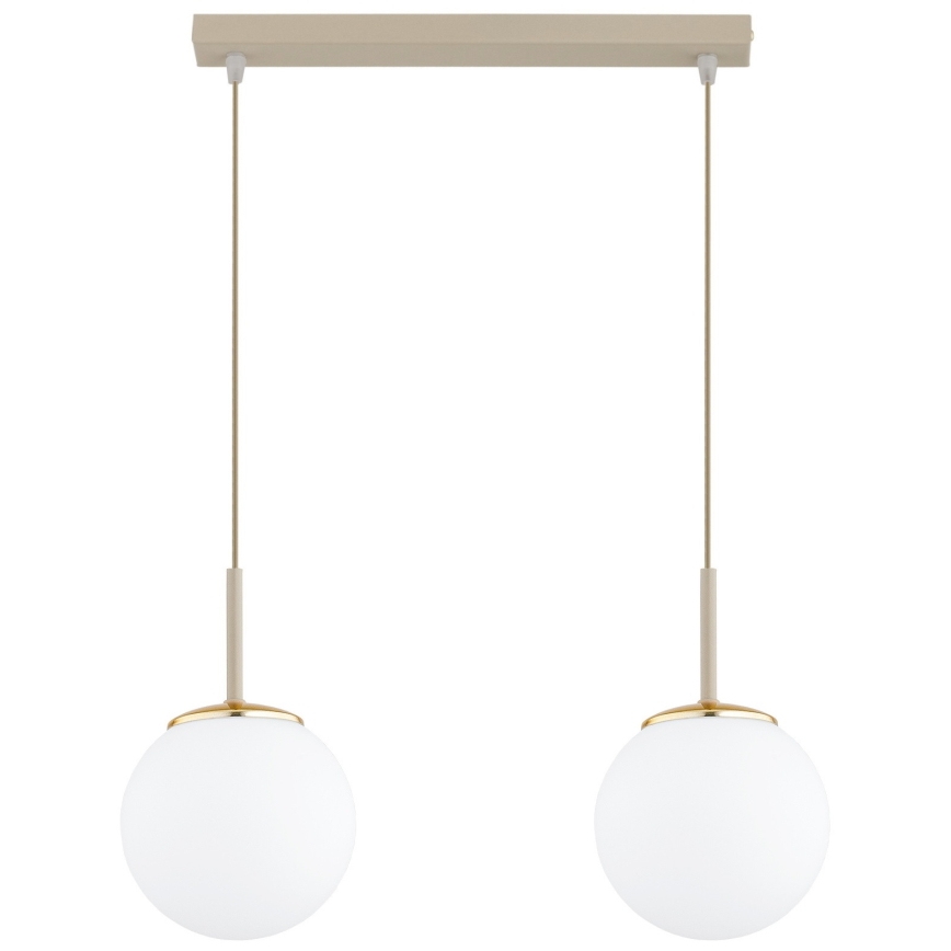 Brilagi - Lustru suspendat cu cablu MILO 2xE27/60W/230V bej/auriu