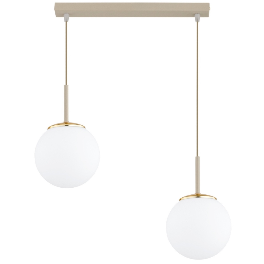 Brilagi - Lustru suspendat cu cablu MILO 2xE27/60W/230V bej/auriu