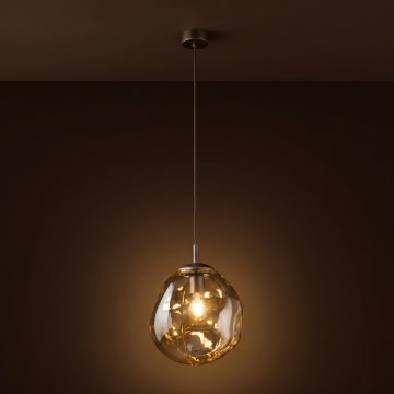Brilagi - Lustru suspendat cu cablu VULCANO 1xE27/15W/230V bronz/bej fumuriu